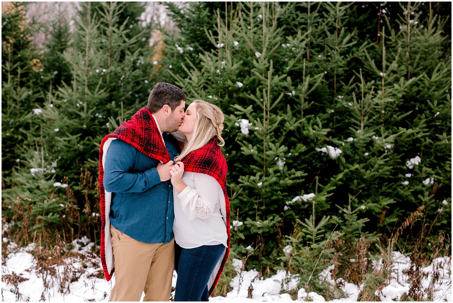 Wisconsin Rustic Winter Engagement Session